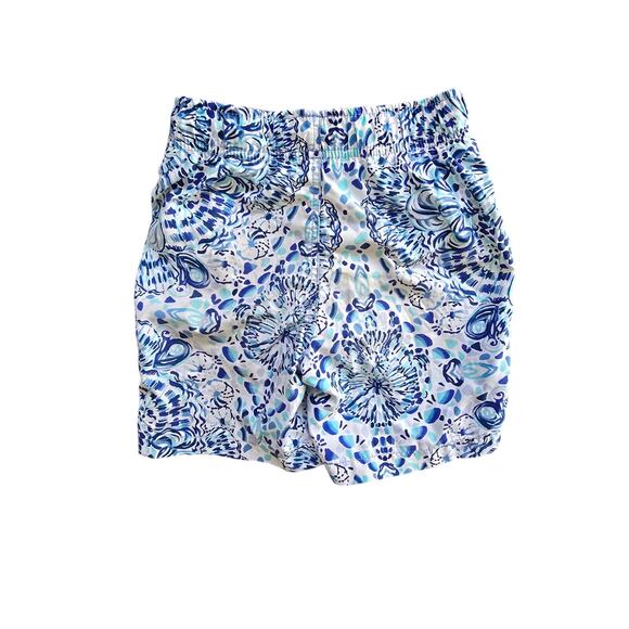 Lilly Pulitzer Boy's Junior Capri Swim Trunk Call My Shell Phone Resort White Sm - Picture 4 of 4